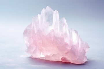 close-up of a rose quartz stone with natural light - obrazy, fototapety, plakaty