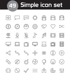 Modern simple line art icon set editable and resizable