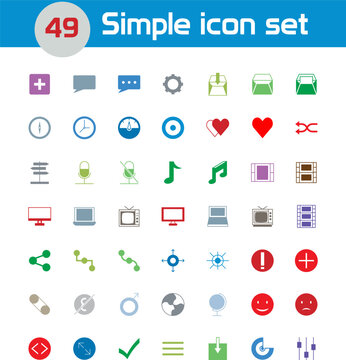 Modern simple icon set editable and resizable