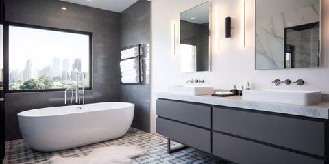 a bathroom that is simple and gives a luxurious impression