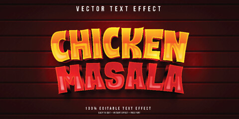 Chicken masala 3d editable text effect