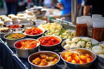 array of foods at a street food festival