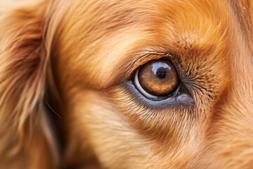 degenerative eye condition in a canine, close up