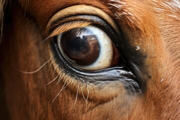 detailed view of a horse eye with cataracts