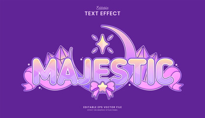 decorative editable majestic moon text effect vector design © OreNyee