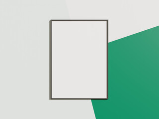 Minimal picture poster frame mockup on abstract wall wallpaper