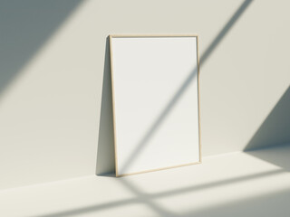 Mockup image of Blank billboard white screen posters for advertising, Blank photo frames display in aesthetic window shadow
