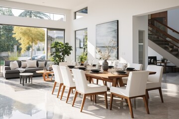 Fototapeta premium Home interior design of modern dining room