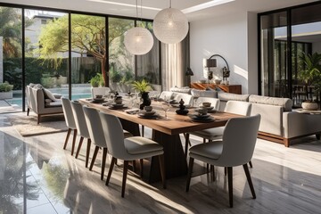 Home interior design of modern dining room
