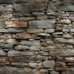 Stone wall, brick mansory cartoon repeat pattern rough textured tile