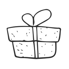 gift line illustration icon on white background