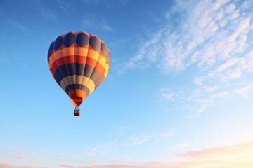 Fototapeta na wymiar a hot air balloon ascending into a clear morning sky