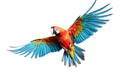 Flying beautiful parrot