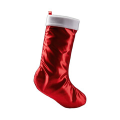 Stocking for gifts isolated on transparent background