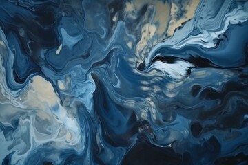 Blue marble storm texture background with abstract liquid and technological feel. Generative AI