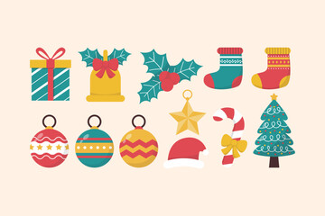 Christmas Decoration Icon Illustration Set © Ludere Studios