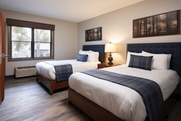 bedroom with small bed next to large beds