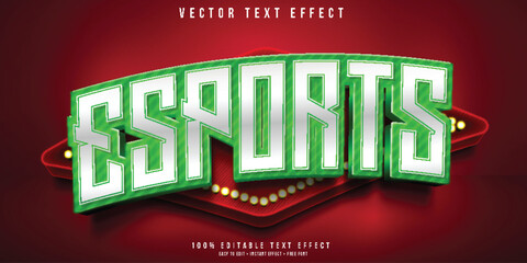 Esports 3d editable text effect in green color