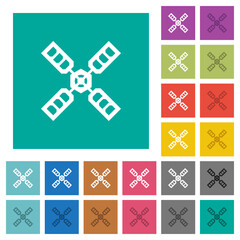 Satellite square flat multi colored icons