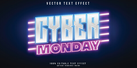 Cyber monday 3d editable text effect