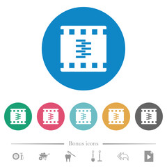 Compress movie flat round icons
