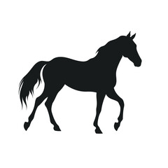 Obraz na płótnie Canvas Horse black icon on white background. Horse silhouette