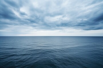 overcast sky over an open sea