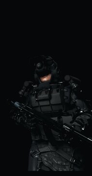 special operations squad soldier, isolated background, 3d render