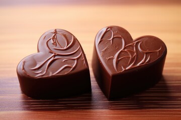 two halves of a chocolate heart