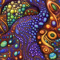 Intricate abstract oil paint colorful repeat pattern 