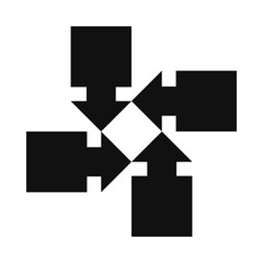 Four Square Arrows Negative Space Icon