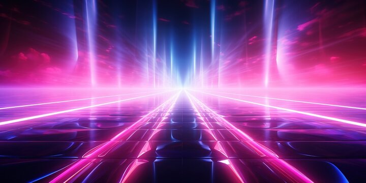 Abstract background with high - speed pink and neon lights symbolizing connection, fidelity and constancy