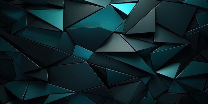 Black teal green blue abstract modern background for design. Dark. Geometric shape - Powered by Adobe