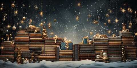 Christmas backdrop or background for designing book covers or invitation cards