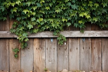 a rural wooden fence with climbing ivy