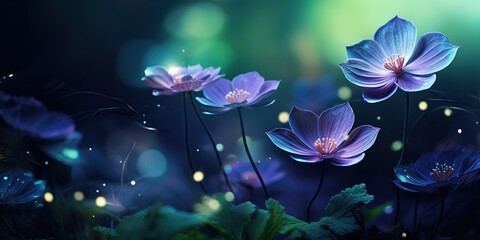 Floral green blossom space spring beautiful background flowers nature violet copy leaf.