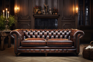 Obraz premium living room with sofa, Generative AI