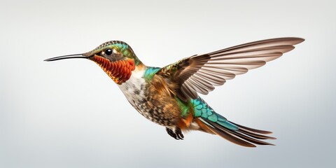 Obraz premium Hummingbird in Flight isolated on white background