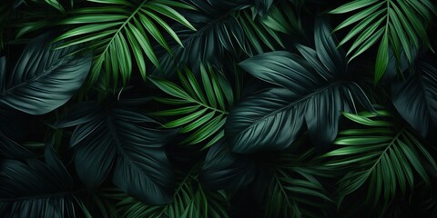 Palm leaves background