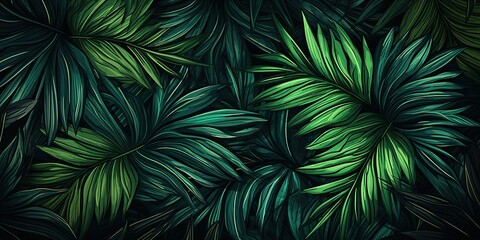 Palm leaves background - obrazy, fototapety, plakaty