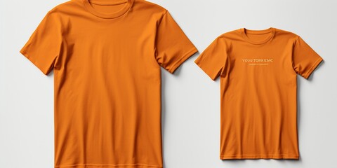 Plain orange mockup template, with views, front and back, isolated on transparent background, generative