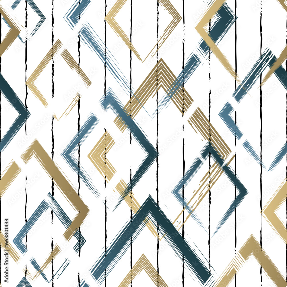 Poster abstract geometric seamless pattern. repeating geometry line background for design prints. repeated 
