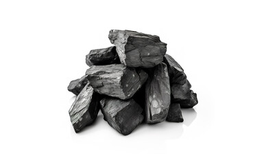 Charcoal isolated on white background