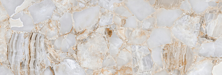 White agate marble stone texture with a lot of golden details used for so many purposes such ceramic wall and floor tiles ans 3d PBR materials. - obrazy, fototapety, plakaty