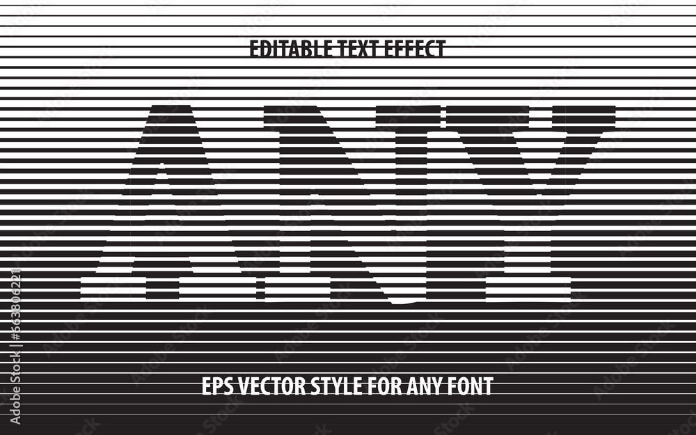 Poster editable halftone text effect for design in modern visual style on striped background template.