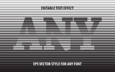 Editable halftone text effect for design in modern visual style on striped background template.