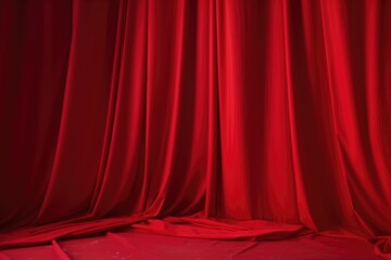close-up of red fabric backdrop hanging in a shoot area