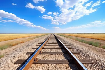 two parallel railway tracks disappearing into the horizon