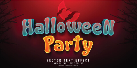 Halloween party text effect template