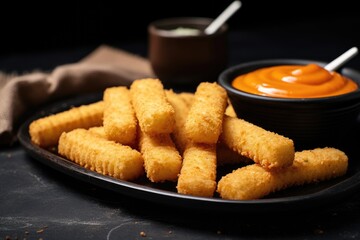 mozzarella sticks with stretchy cheese pull